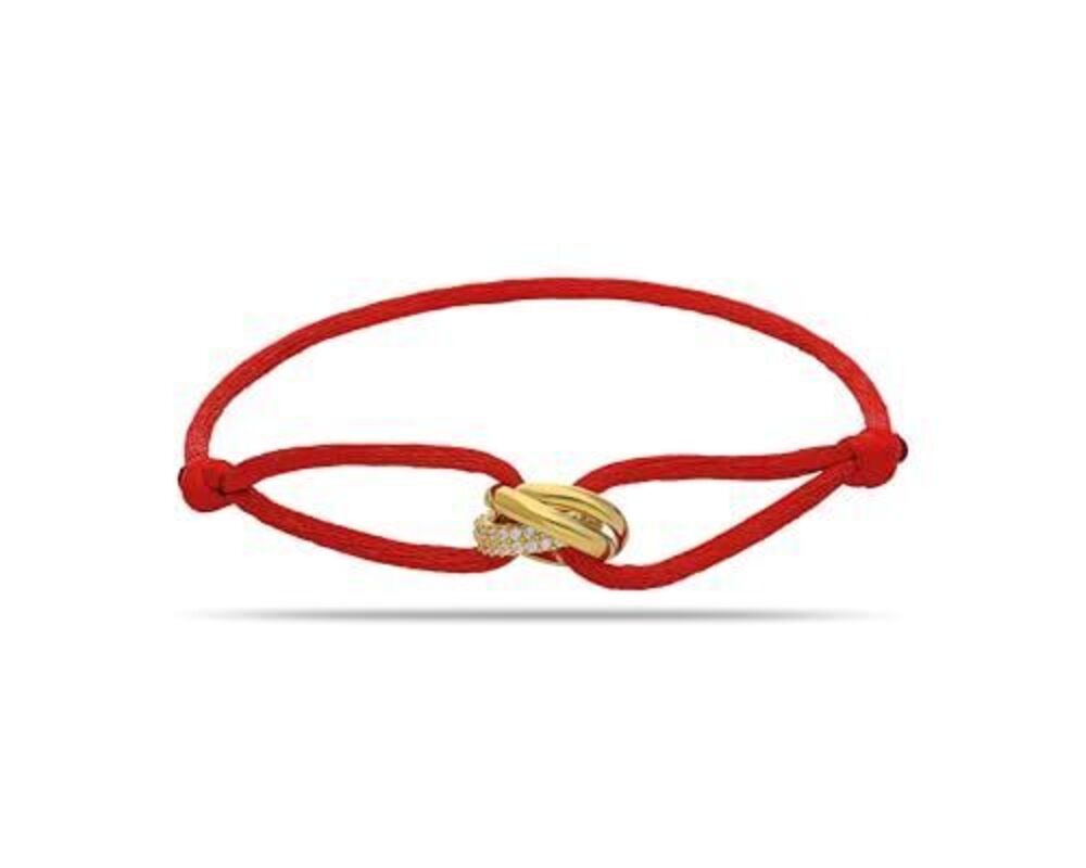 5517 3 Rings Bracelet String with Zircon Ring 18K Gold Platted Elegant Rope